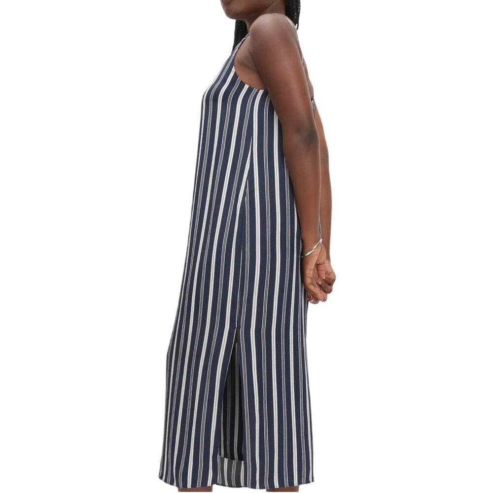Everlane Hammered Satin Navy Bone Slip Dress Size 2